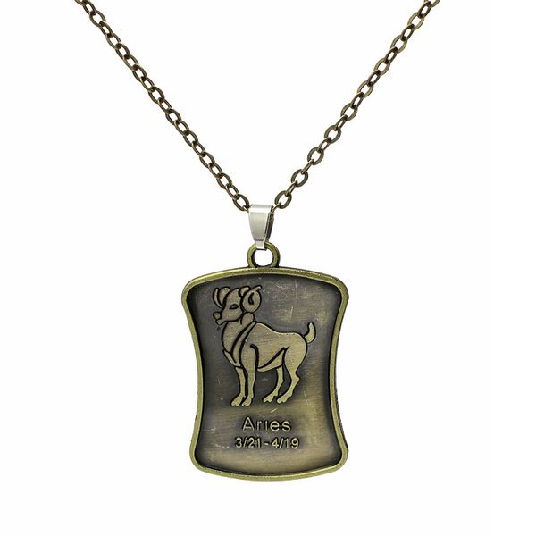 

fastselling crossborder jewelry bronze twelve constellation necklace european and american popular necklace chain chain wholesale, Silver