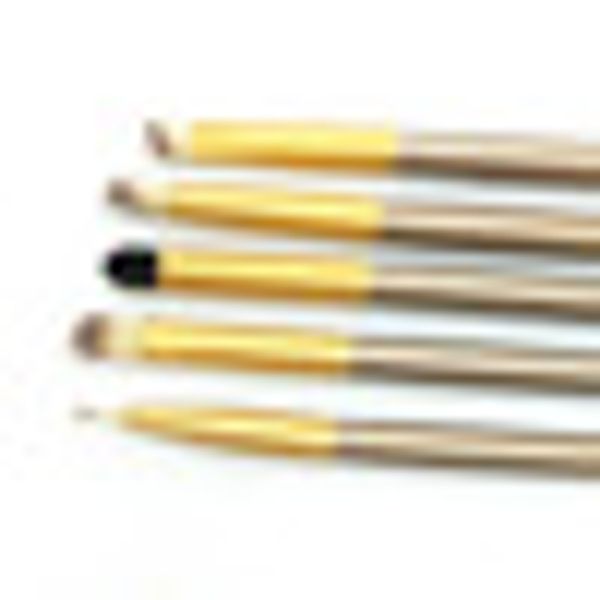 

fld018 5pcs/ set quality natural make up brushes eyeshadow cosmetics makeup brush set gold sponge lip brush