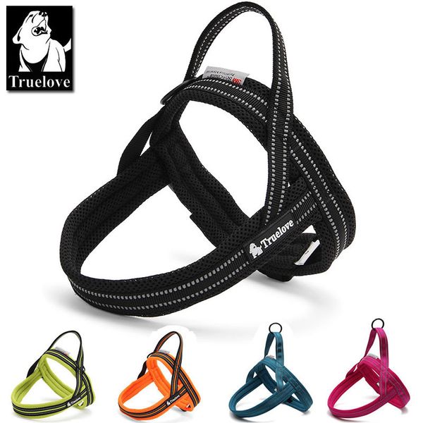 

truelove soft mesh padded nylon dog harness vest reflective security dog collar easy put on pet harness 24% discount 5 color
