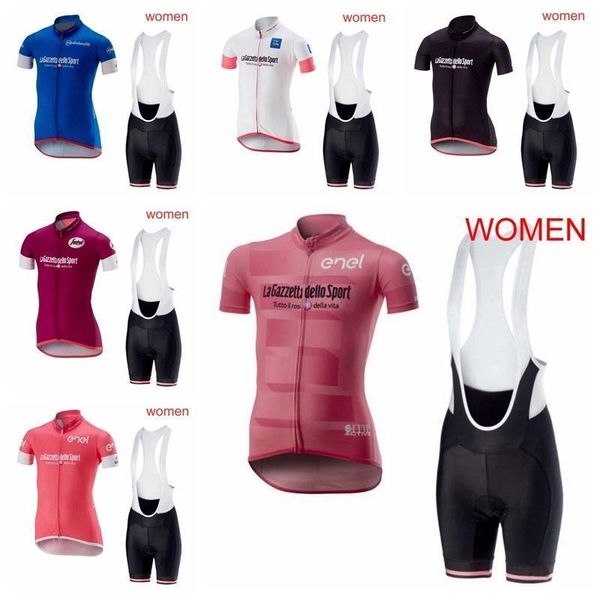 

2020 tour de italy 2020 team cycling jersey summer sports jersey cycling clothing women short sleeve bib shorts set bicicleta sportswear, Black;red