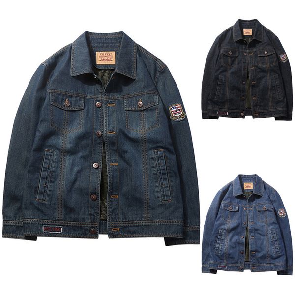 

mens designer large size washing tooling denim jacket 3219, Black;brown