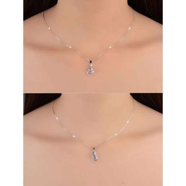 

anenjery 925 sterling silver jewelry sets moonstone opal tears totem earrings necklace sets for women s-n83 s-e321
