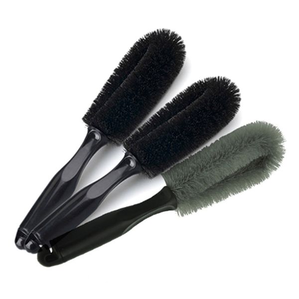 

1pc car truck suv wheel tire rim scrub brush washing cleaner vehicle cleaning tool black/grey