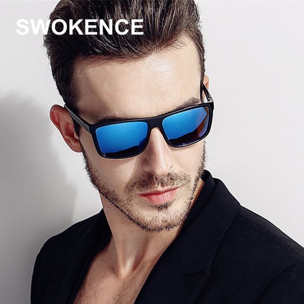 

swokence new arrival polarized sunglasses men women name brand fashion male driving eyeglasses gafas de sol sc83, White;black
