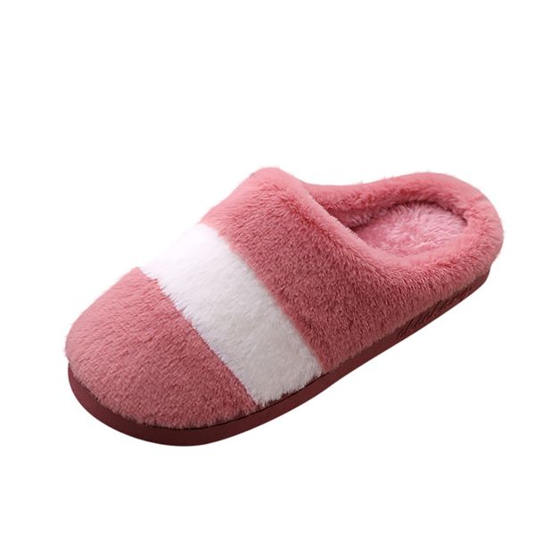

womail stitched color winter slippers women indoor shoes bedroom sleeping women home flat slippers indoor shoes furry warm, Black