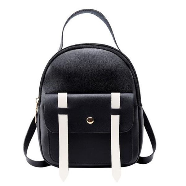 

women backpack hit color backpack summer bag cover small bag pu leather shoulder student