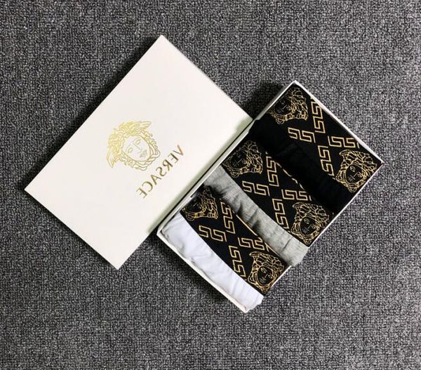 

men's underpants underwear shorts for men new fashion design underwear for men boxer short l0versace, Black;white