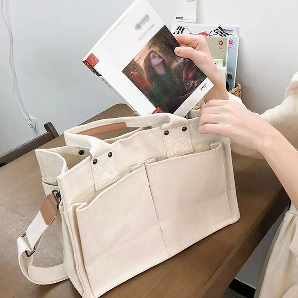 

large capacity women shoulder bags canvas handbag adjustable strap crossbody bag leisure student shoulder bag female totes