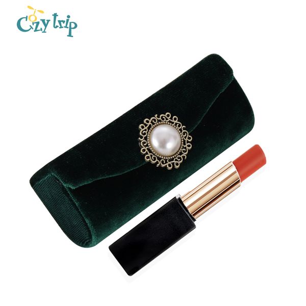 

нежный ручной помада чехол с зеркалом портативный портативный путешествия блеск для губ сумка multiple макияжа чехол подарок для девушки дам