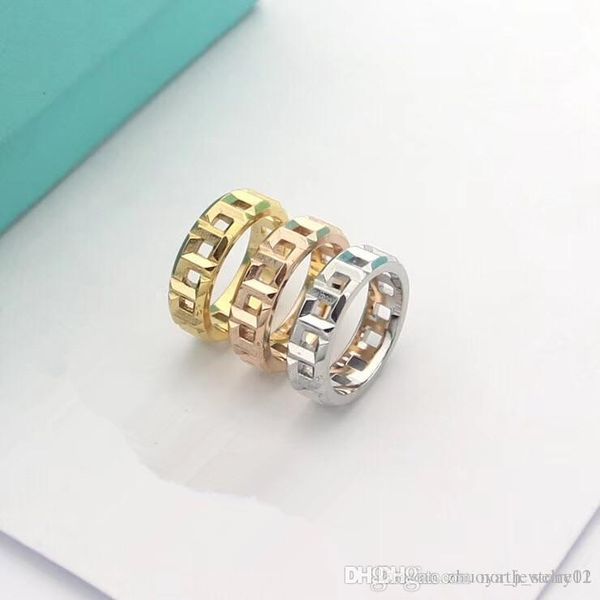 

letter t ring jewelry male and female couple ring high brand designer jewelry women rings stainless steel ring, Silver