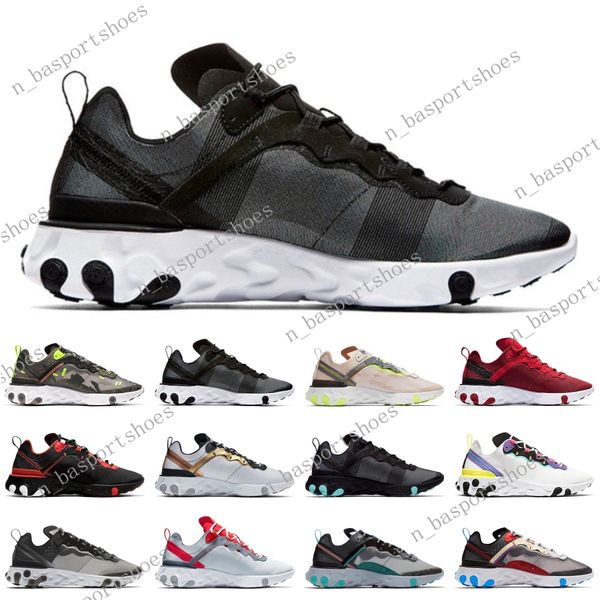 

react element 87 55 running shoes mens sail hyper pink bred medium olive solar red royal tint runner 87s womens breathable outdoor shoes #05