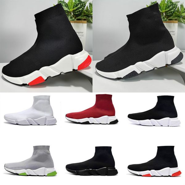 

sneakers speed trainer black red gypsophila triple black fashion flat sock boots casual shoes speed trainer runner 36-47