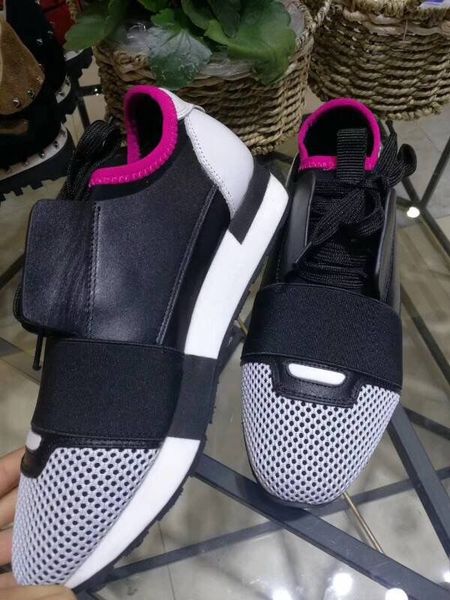 

2019 trend new original box genuine leather run away designer sneakers women shoes trainers mixed color 35-45, Black