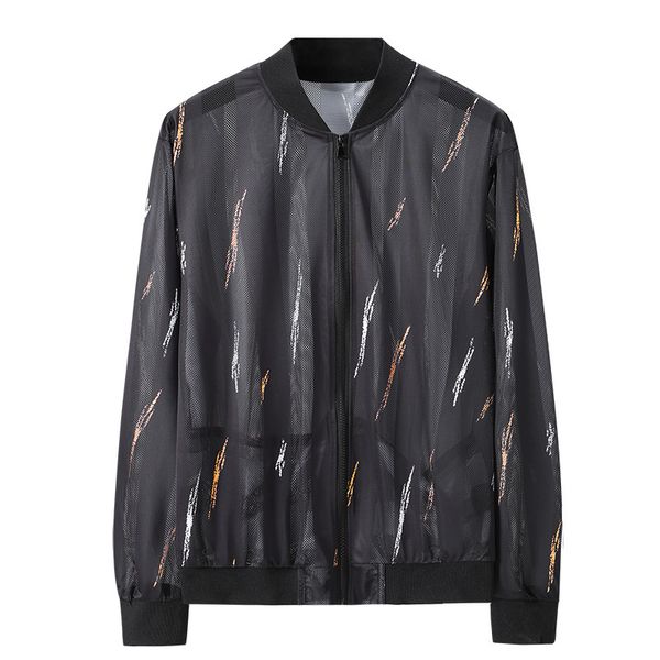 

3xl-9xl] 2020 men's spring summer jacket thin windbreaker fashion print breathable bomber jacket zipper coat casual outwear, Black;brown