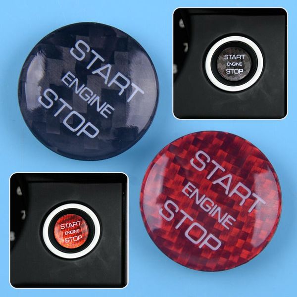 

beler carbon fiber style start sengine push button switch cover sticker protector decoration fit for discovery