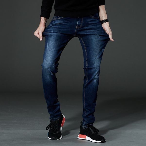 

plus size 28-46 2019 new men fashion blue jeans casual slim stretch jeans classic denim pants skinny trousers high quality
