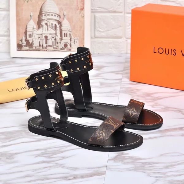 

passenger womens luxury designer silhouette sandals triple black brown leather lady summer flat slipper fashion casual slide with box