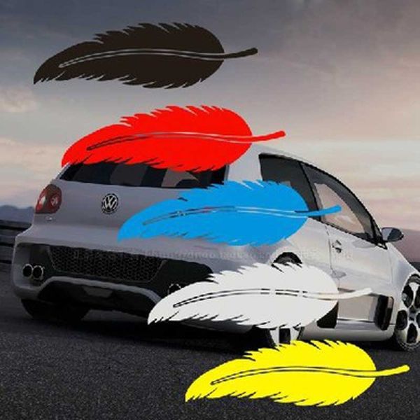 

1pair personalized car cover covered scars feather reflective body stickers