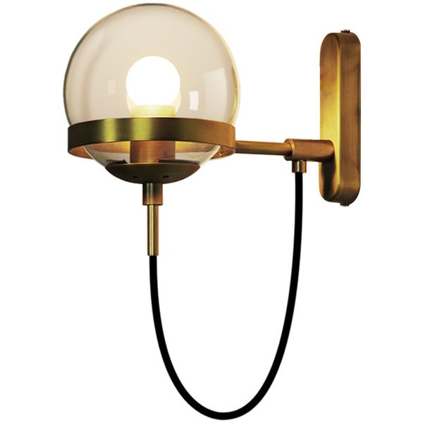 

nordic retro restaurant wall lamp post simple l bedside lamp industrial wrought iron glass ball wall light