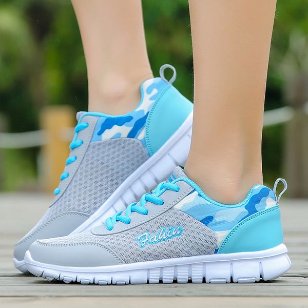 

2019 fashion women sneakers breathable air mesh shoes for women summer outdoor female flats fashion women's shoes plus 41 42, Black