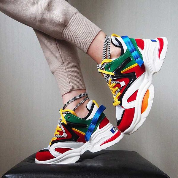 

2020 new stylish woman running shoes increasing 6cm ins high heel sneakers women height platform breathable sports walking gilrs