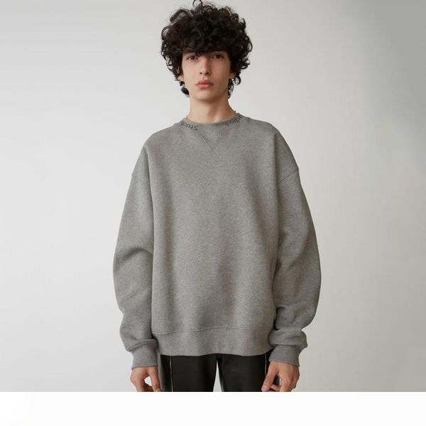 

18fw logo crewneck long sleeve casual simple solid sweatshirt fashion pullover sweater sportwear street hoodies hfymwy211, Black