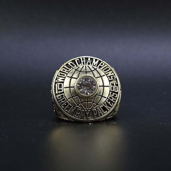 

1966 green bay football world championship ring wholesale ing, Golden;silver