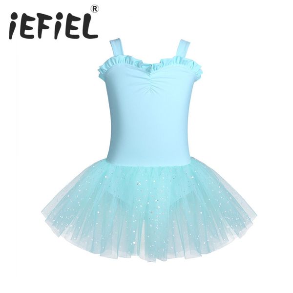 

iefiel cute girls tulle tutu ballet dress flower dance gymnastics leotard ballerina dress fancy party costumes dancing clothes, Black;red