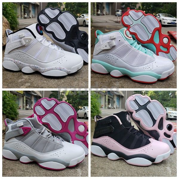 

2019 новый six rings gs баскетбольная обувь женщины 6 6 s розовый красный белый мята дизайнер спортивные кроссовки размер 36-39, White;red