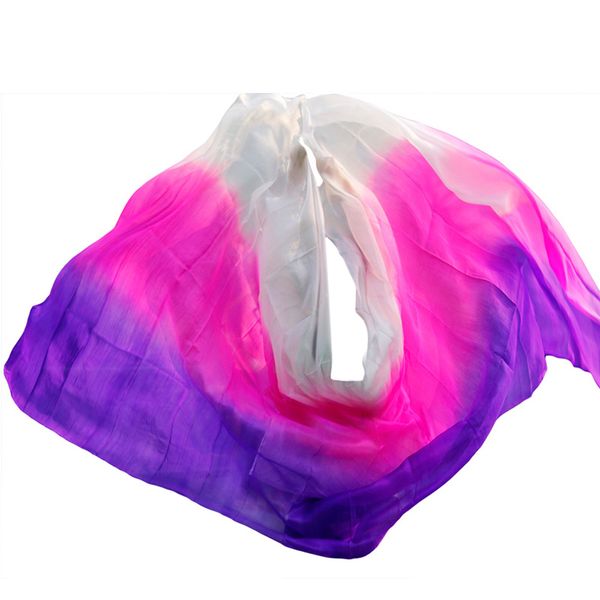 

new style belly dance veils 100% silk veils handmade gradual color can be customized, Black;red