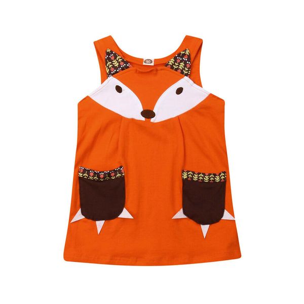 

toddler baby girls clothes princess dress cartoon print sleeveless dress clothes, Red;yellow