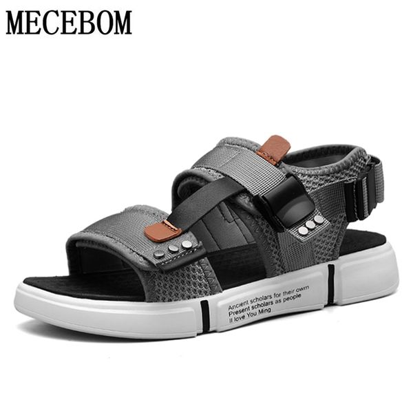 

summer new men's canvas sandals buckle design slip-on casual gladiator sandals for male fashion men beach zapatillas, Black