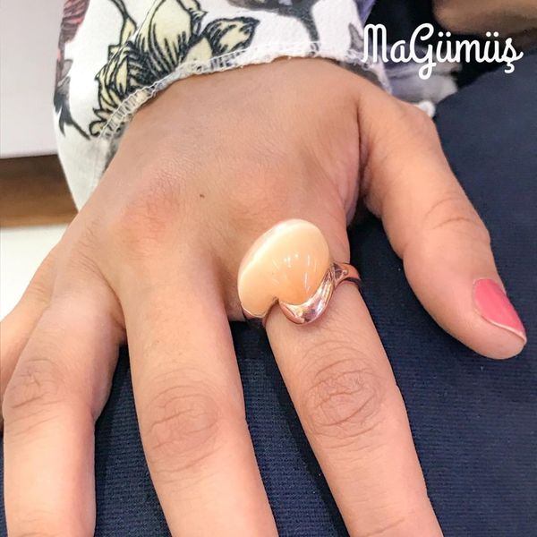 

cat 's eye stone special design silver ring, Golden;silver