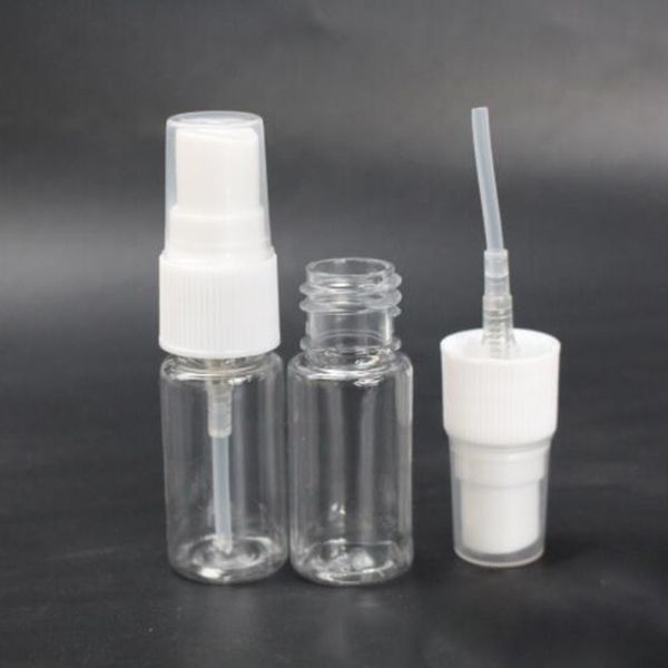 Grandi scorte Bottiglie spray in plastica PET piccole Bottiglie di profumo vuote per alcol disinfettante cosmetico da 10 ml con pompa spruzzatrice