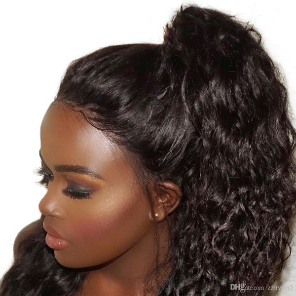 

360 lace frontal wig pre plucked with baby hair 150% brazilian loose wave lace front human hair wigs for women black remy hair