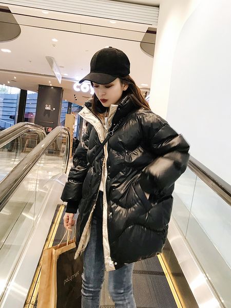 

kmetram winter jacket women fashion parka korean puffer oversized jacket women clothes 201warm long coat manteau femme my4498, Black