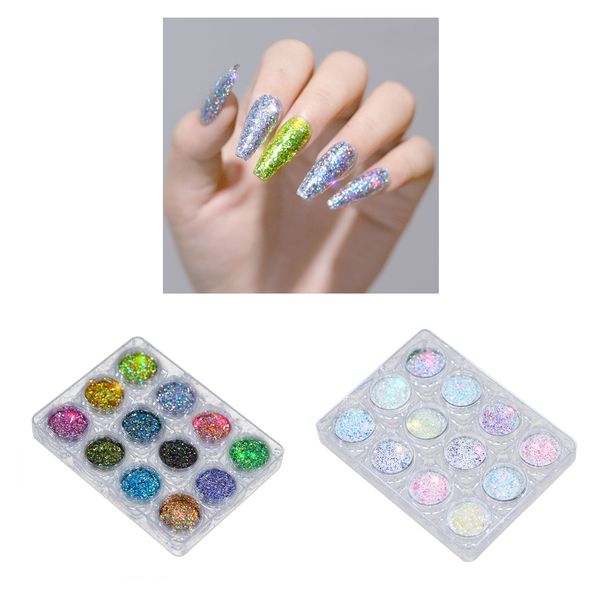 

24colors acrylic nail art tips dust powder colorful decor kits gift, Black