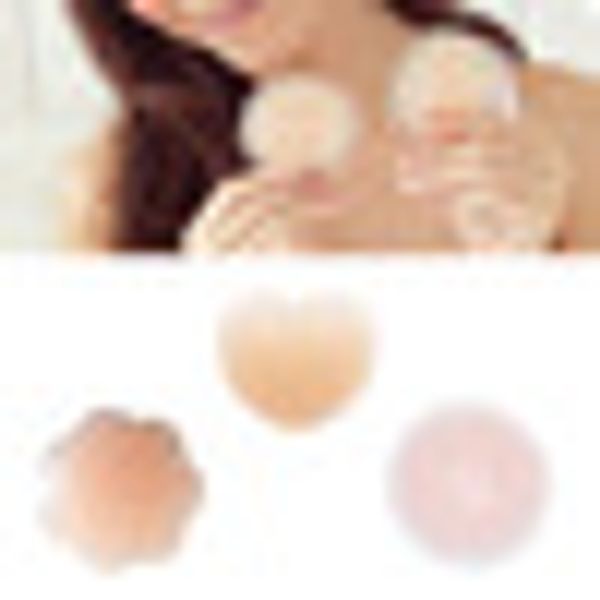 

women silicone nipple cover adhesive pasties accessories intimates bra breast petal round/flower/heart shape#137, Red;black