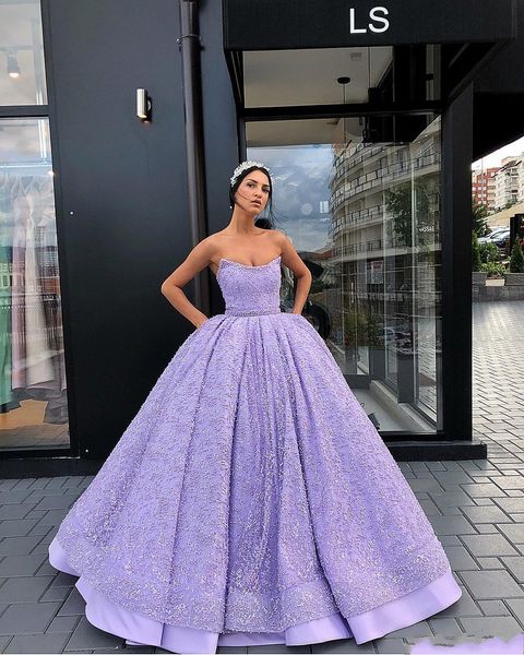 2019 Lilac Prom Dresses Long Evening Gowns Robes De Soiree Ball