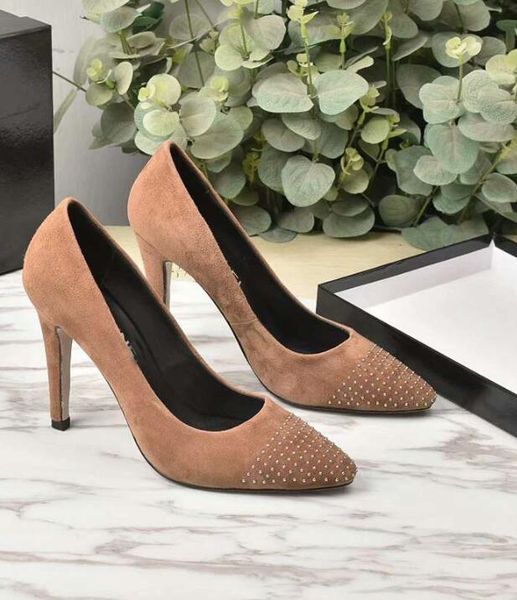 

super quality] luxury new womens high heel pumps designer .5cm dress wedding party pointed toes cowskin shoes size 35-40, Black