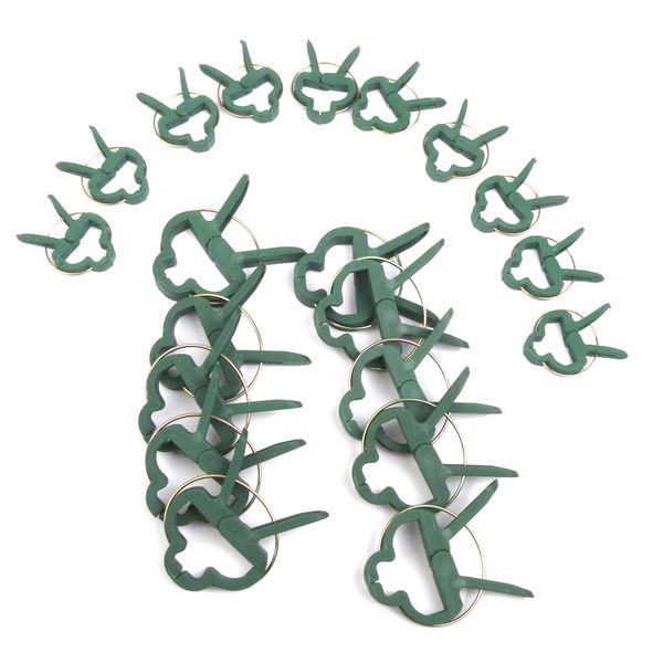 

20pcs sprung plastic garden plant flower bush clips 45mm & 30mm tie