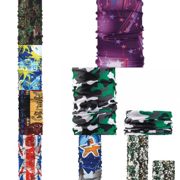 

5jnk8 new protection fishing gaiter camouflage magic scarf face neck scarf uv ice dustproof hiking cycling bandana face mask, Black