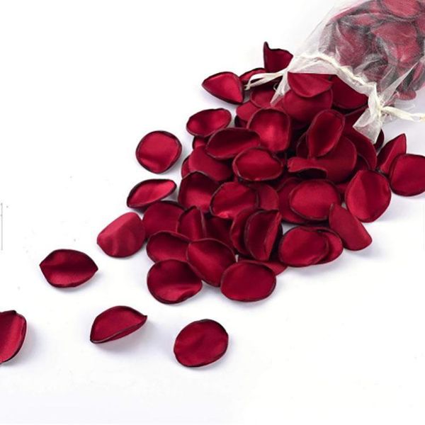 

200pcs bag amazon shining life romantic satin artificial flower rose petals for wedding decoration