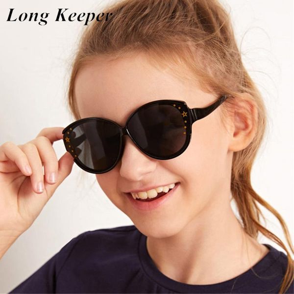 

longkeeper kids cat eye sunglasses 2020 fashion oversized sun glasses children girls black yellow oculos infantil, White;black