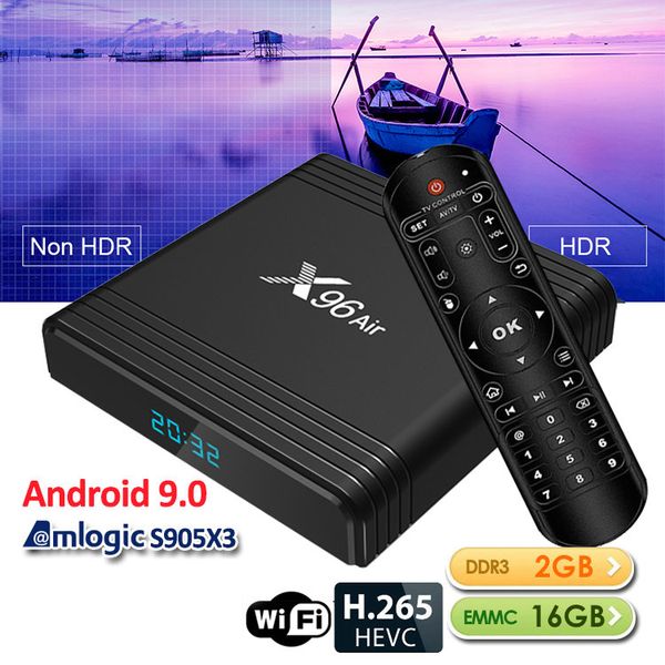 

x96 air amlogic s905x3 android 9.0 tv box 2gb 16gb wifi 2.4g set top box vs x96 mini tx3 mini