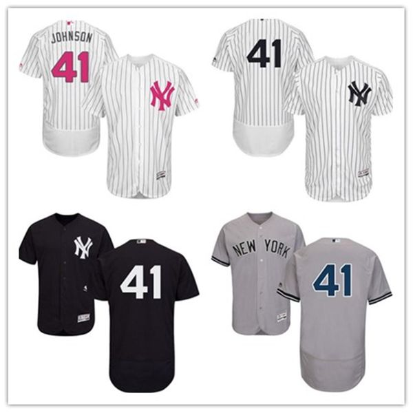 

custom baseball jerseys ny 41 randy johnson new yorkyankees yankee men women youth red white high-quality jersey, Blue;black