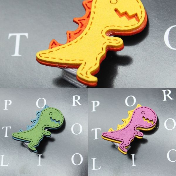 

colorful dinosaur cute handmade accessories hairpin female yuya cartoon wool wool duck mouth clip set bb clip, Slivery;white