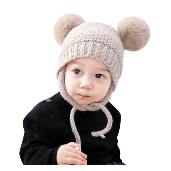 

малыш детские детские мальчики девочки тёплом крючком вязать earflap hat cap шапочка малышей детские hat мальчик девочка keep warm вязание д, Yellow
