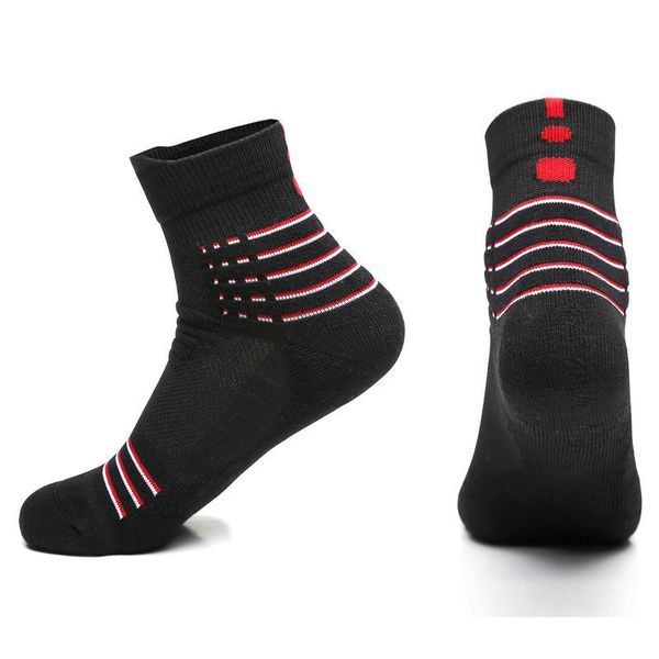 

wholesale men socks performance hiking walking running cycling sport outdoor crew breathable cotton socks, Black