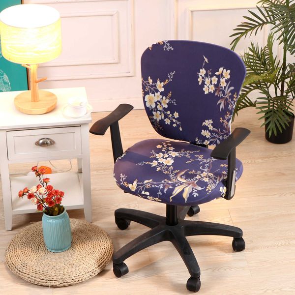 

stretchy jacquard office split computer swivel chair seat cover cushion protectors removable washable anti-dust universal covers